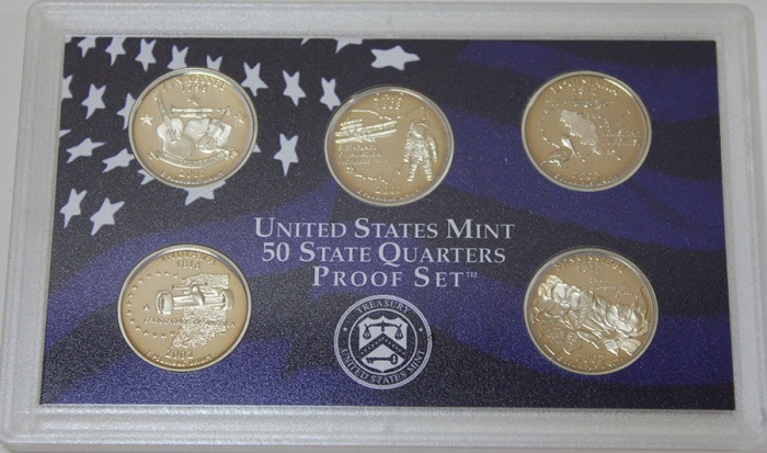 (2002s, 5 монет по 25 центов, Штаты) Набор США 2002 год  Годовой набор  PROOF