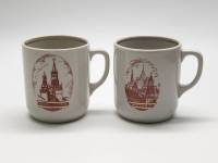 Кружки чашки чайные 2 шт фарфор Вербилки Москва Кремль высота 9 см