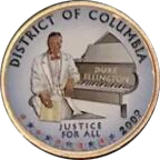(051p) Монета США 2009 год 25 центов "Округ Колумбия"  Вариант №1 Медь-Никель  COLOR. Цветная