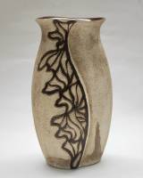 Ваза керамическая высотой 29,5 см бежевые коричневые тона