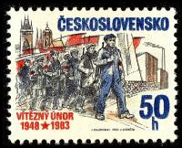 (1983-006) Марка Чехословакия "Вооруженные рабочие"    35-летие 'Победоносного февраля' и 'Националь