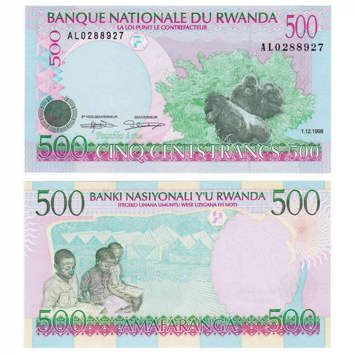 () Банкнота Руанда 1998 год 500  &quot;&quot;   UNC