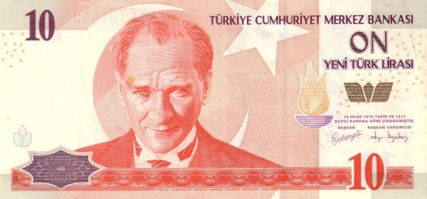 (2005) Банкнота Турция 2005 год 10 новых лир &quot;Мустафа Кемаль Ататюрк&quot;   UNC