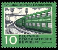 (1960-059) Марка Германия (ГДР) "Двухэтажный вагон"    ЖД Германии II Θ