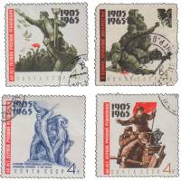 (1965-074-77) Серия Набор марок (4 шт) СССР    Революция 1905 года 60 лет II Θ