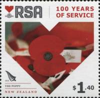 (№2016-3311) Марка из набора Новая Зеландия 2016 год "Мак", Гашеная