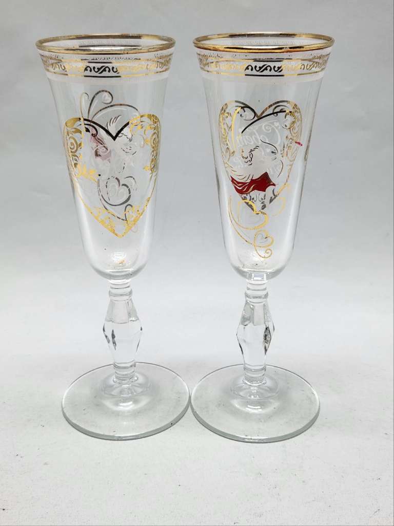 Свадебные бокалы фужеры Совет да любовь 2 шт