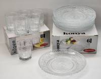 Стопки Kosem 6 шт и Блюдца Konya 6 шт Pasabahce