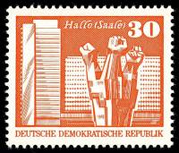 (1973-087) Марка Германия (ГДР) "Мемориал трудящихся, Галле"    Достопримечательности ГДР II Θ