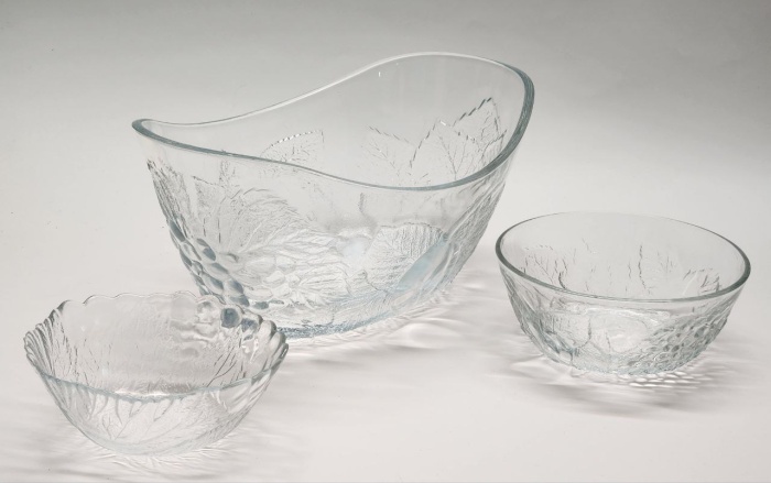 Салатники конфетницы 3 шт голубое стекло СССР винтаж