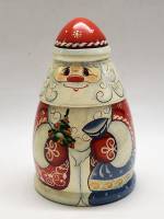 Матрешка футляр банка д/хранения деревянная Дед Мороз высота 21 см
