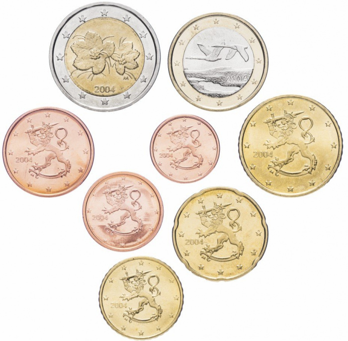(2011-2017, 8 монет) Набор монет Евро Финляндия Смесь годов год   UNC