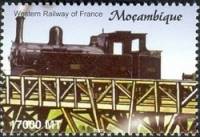 Марка Мозамбик 2002 год "Западная железная дорога Франции", Гашеная