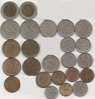 1991-1993 ММД и ЛМД, 24 монеты от 10 коп до 100 руб Набор монет Россия    VF