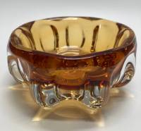 Конфетница, цветное стекло, гутная техника