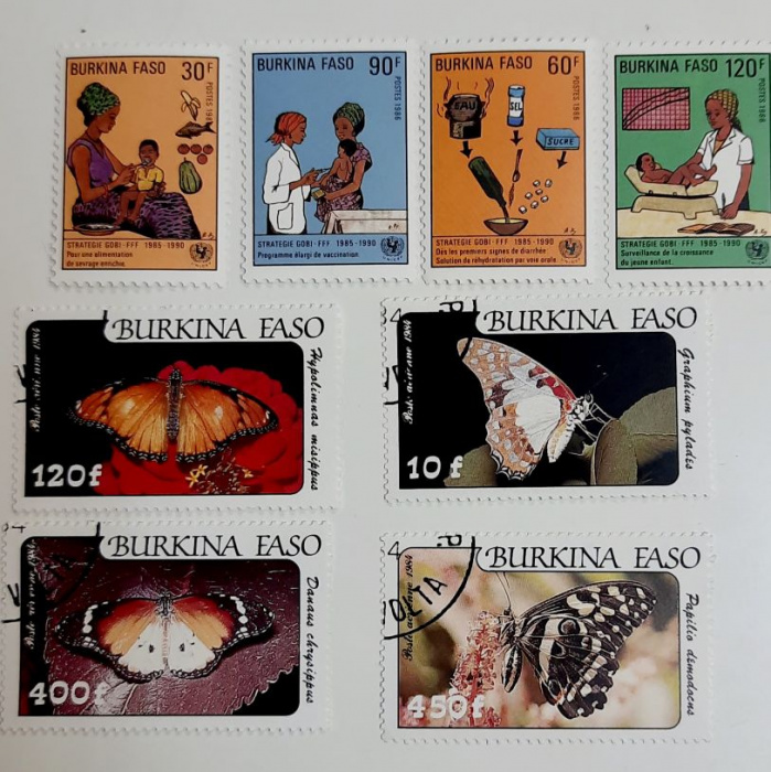 (--) Набор марок Буркина-Фасо &quot;8 шт.&quot;  Гашёные  , III Θ
