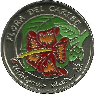 (1997) Монета Куба 1997 год 1 песо &quot;Гибискус высокий&quot;  Сталь  UNC