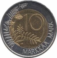 (1993) Монета Финляндия 1999 год 10 марок "Глухарь"  Биметалл  XF