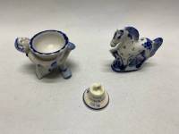 Статуэтки гжель 3 шт Лошадка, подставка и колокольчик