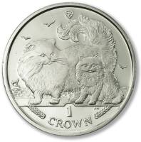 (2009) Монета Остров Мэн 2009 год 1 крона "Кошка шиншилла"  Медь-Никель  UNC