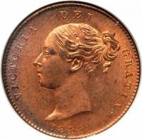 (№1844km743) Монета Великобритания 1844 год 1/3 Farthing