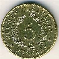 () Монета Финляндия 1946 год 5  ""   Латунь  UNC