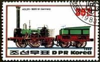(1983-070) Марка Северная Корея "Локомотив Адлер, 1835"   Локомотивы III Θ