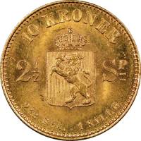 () Монета Норвегия 1874 год 10 крон ""   Биметалл (Платина - Золото)  UNC