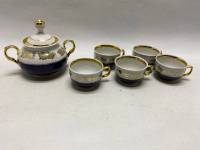 Кофейный сервиз Полоне 6 предметов кобальт позолота