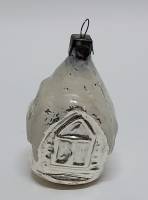 Ёлочная игрушка "Избушка", 6 см, стекло, СССР (сост. на фото)