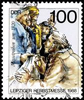 (1988-066) Марка Германия (ГДР) "Ярмарка (1820)"    Ярмарка, Лейпциг II Θ