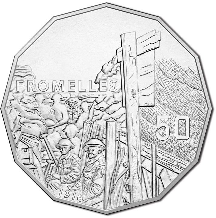 (2016) Монета Австралия 2016 год 50 центов &quot;Битва при Фромеле&quot;  Медь-Никель  Буклет