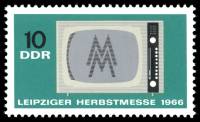 (1966-052) Марка Германия (ГДР) "Телевизор"    Ярмарка, Лейпциг III Θ