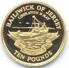 (№1995km93) Монета Джерси 1995 год 10 Pounds (50-й. Годовщину освобождения)