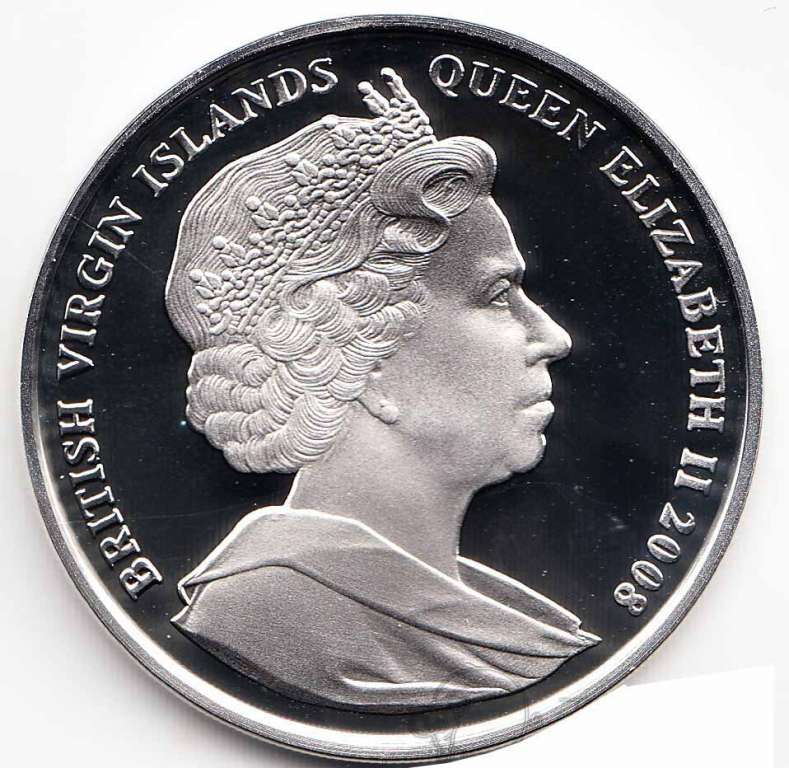 (2008) Монета Британские Виргинские острова 2008 год 10 долларов &quot;Королева Анна&quot;  Серебро Ag 925  PR