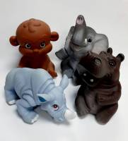 Набор резиновых игрушек-пищалок, "Зоопарк", 4 шт (сост. на фото)