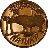 (№1995km196) Монета Южная Африка 1995 год frac14; Ounce (Натура - Носорог)