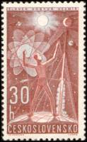 (1962-015) Марка Чехословакия "Покорители космоса"    Космические исследования  III Θ