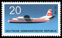(1969-096) Марка Германия (ГДР) "АН-24"    Авиация II Θ