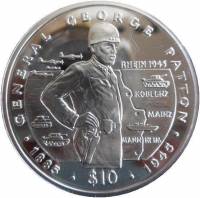 (№1995km142) Монета Либерия 1995 год 1 Dollar (Генерал Джордж Паттон)