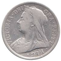 (1901) Монета Великобритания 1901 год 1/2 кроны "Королева Виктория"  Серебро Ag 925  VF