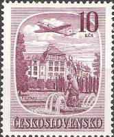 (1951-037) Марка Чехословакия "Пьештяны"    Авиапочта III Θ