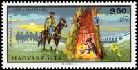(1968-053) Марка Венгрия "Костер на привале"    Коневодство в Пуста III Θ