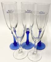 Бокалы фужеры для шампанского вина цветное стекло 5 шт