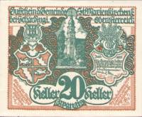 (№1920) Банкнота Австрия 1920 год "20 Heller"