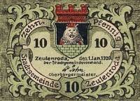 (№1920) Банкнота Германия 1920 год "10 Pfennig"