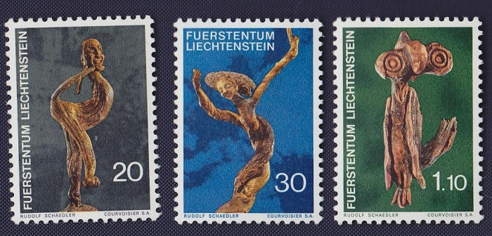 Набор марок Лихтенштейн (3 марки) 1972 &quot;Деревянные скульптуры&quot;. Негашеный. AU