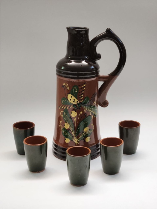  Графин-кувшин и 5 стопок керамика