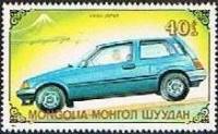 (1989-048) Марка Монголия "Хонда Цивик, 1972"    Автомобили III O