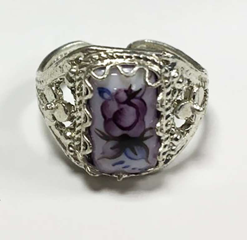 Перстень "Финифть", серебрение (сост. на фото)